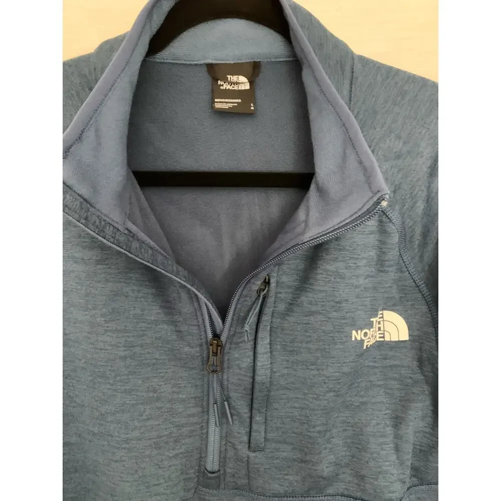 The North Face men’s long sleeve blue half zip size Large  EEUC